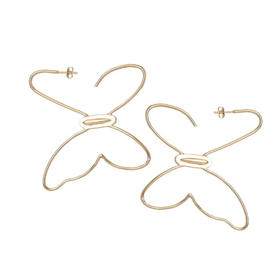 Chunky Butterfly Earring Yellow Gold 570x571 - Chunky Butterfly Earrings 3" Earrings